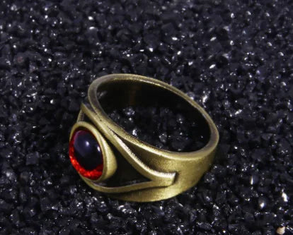 Vintage Crimson Brown Red Eye Ring – Adjustable Unisex