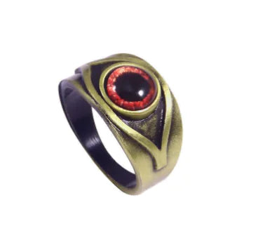 Vintage Crimson Brown Red Eye Ring – Adjustable Unisex