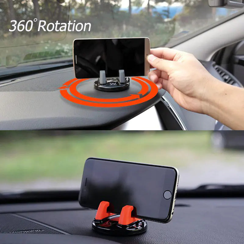 360° Rotating Dashboard Phone Holder with Adhesive Base (Compact & Color Options)