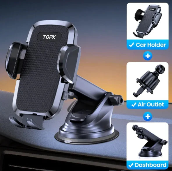 Rotating Air Vent Phone Holder with Hook (Secure Grip & 360° Rotation)