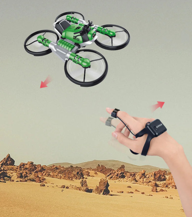 Remote Control Transforming Motorcycle Drone Toy – 2-in-1 Flying Motorcycle Aircraft